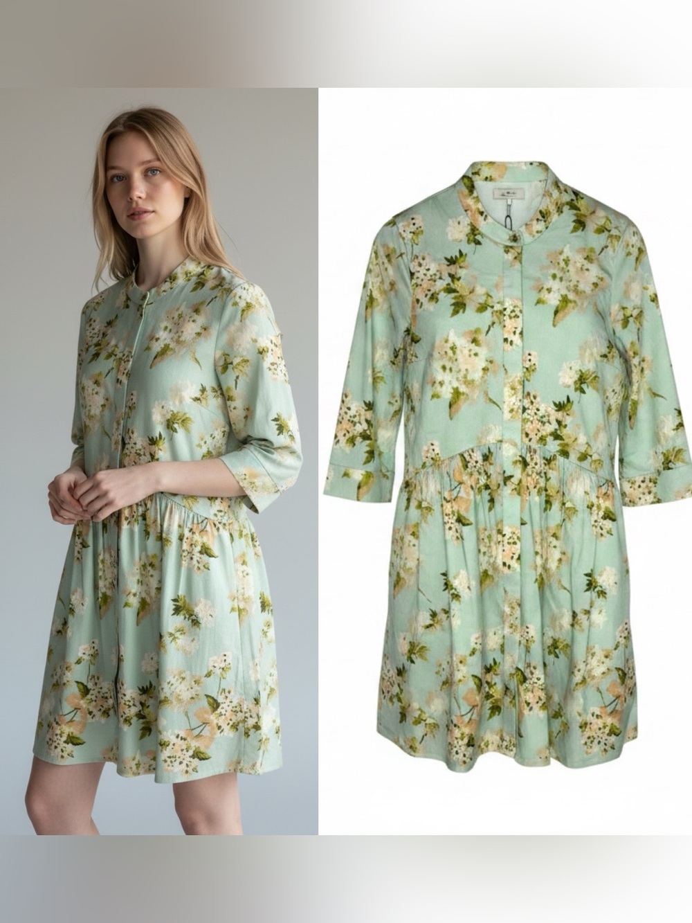 NWT Tuckernuck Aqua Watercolor Royal Shirt Dress XS